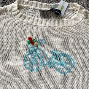 Wooden ships NWT M/L Cruiser Cotton Breaker White/Pool Bar Sweater